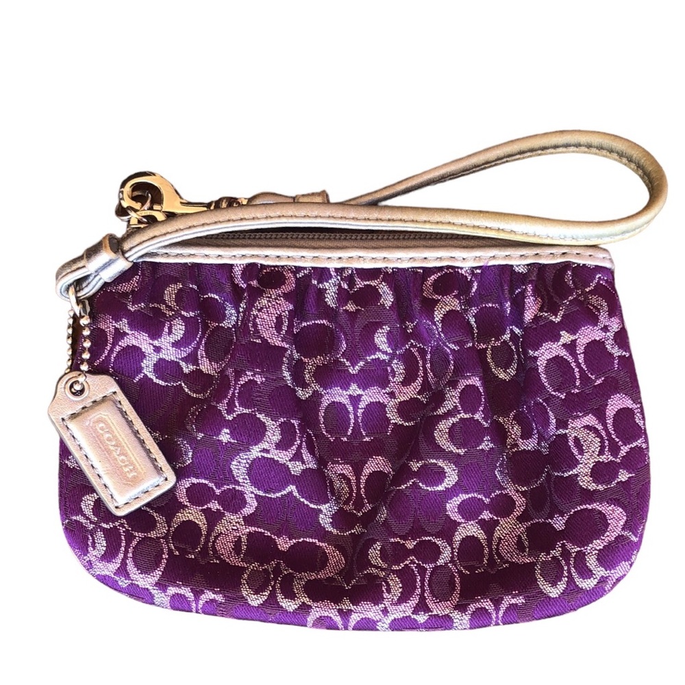 Coach Purple Silver Wristlet - Picture 2 of 7
